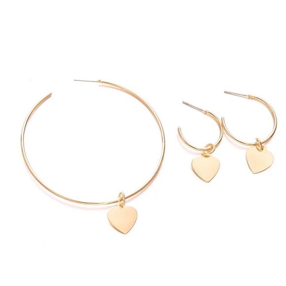 Heart  Hoop Earrings - Picture 3 of 4